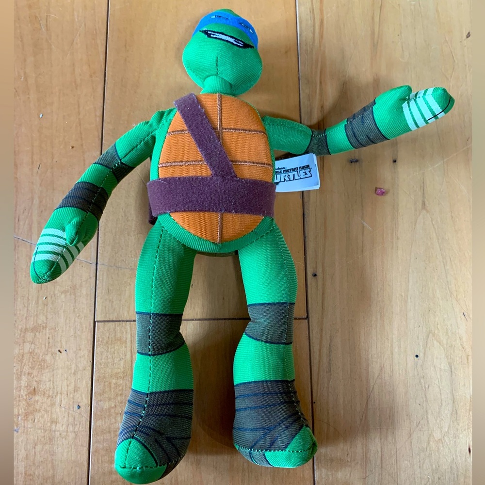 TMNT Teenage Mutant Ninja Turtle Leonardo 12" Plush Doll Toy 2014 Viacom